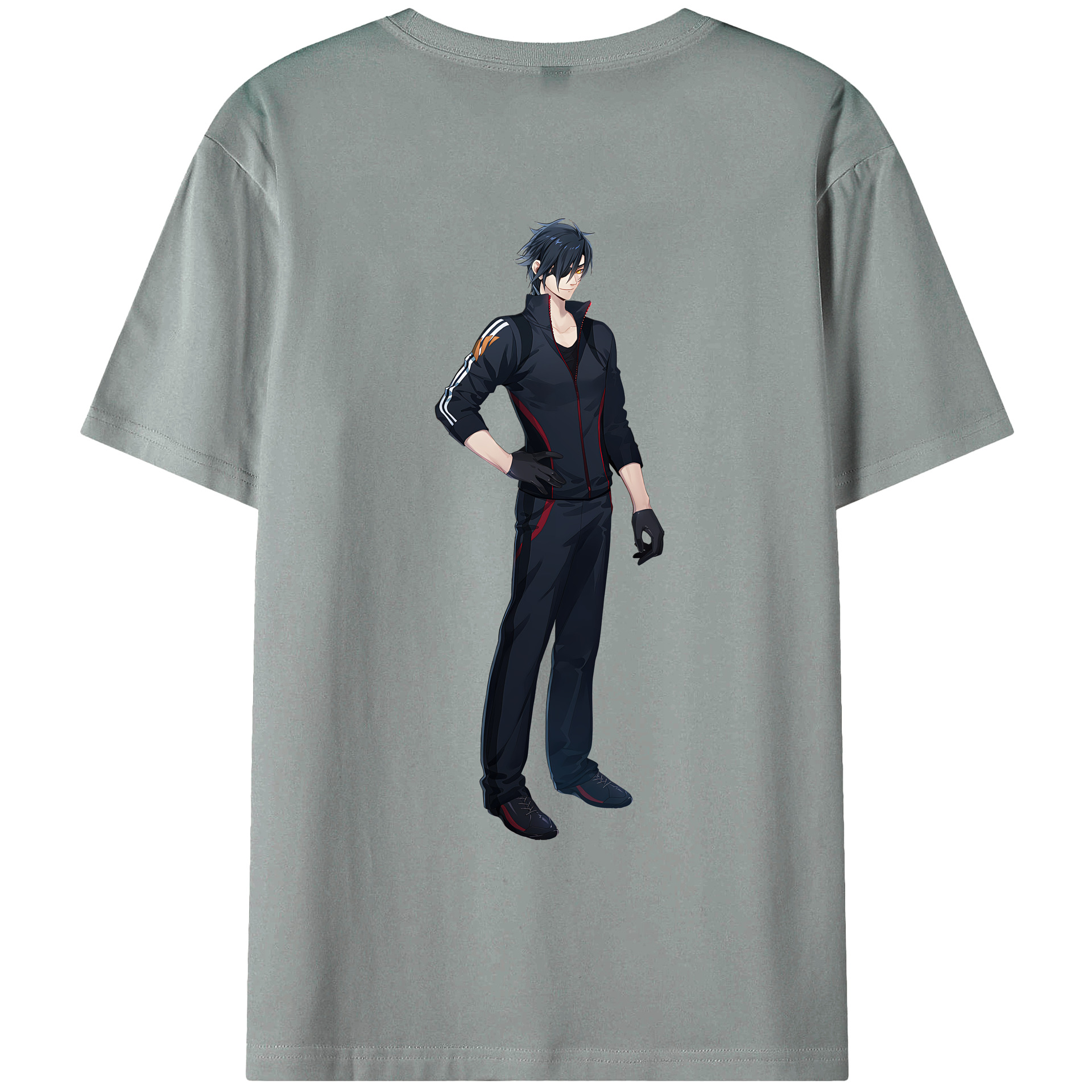 （画像用） 刀剣乱舞 Touken Ranbu 綿100％ メンズ半袖Tシャツ（バックプリント） 通気性